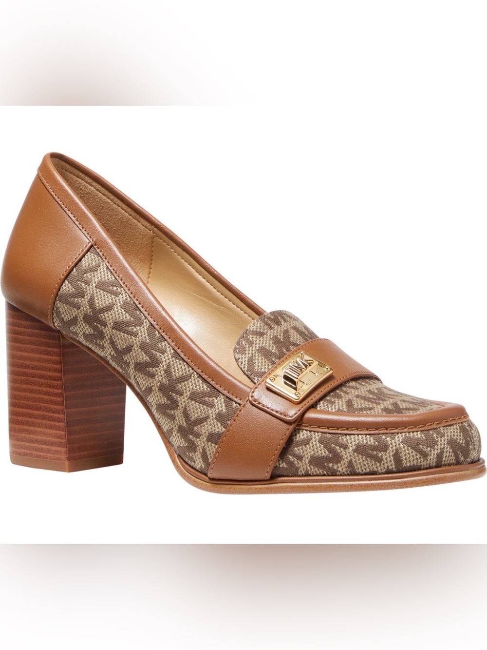 Michael Kors Women's Padma Jacquard Loafer Pumps Beige/Khaki Sz 9M